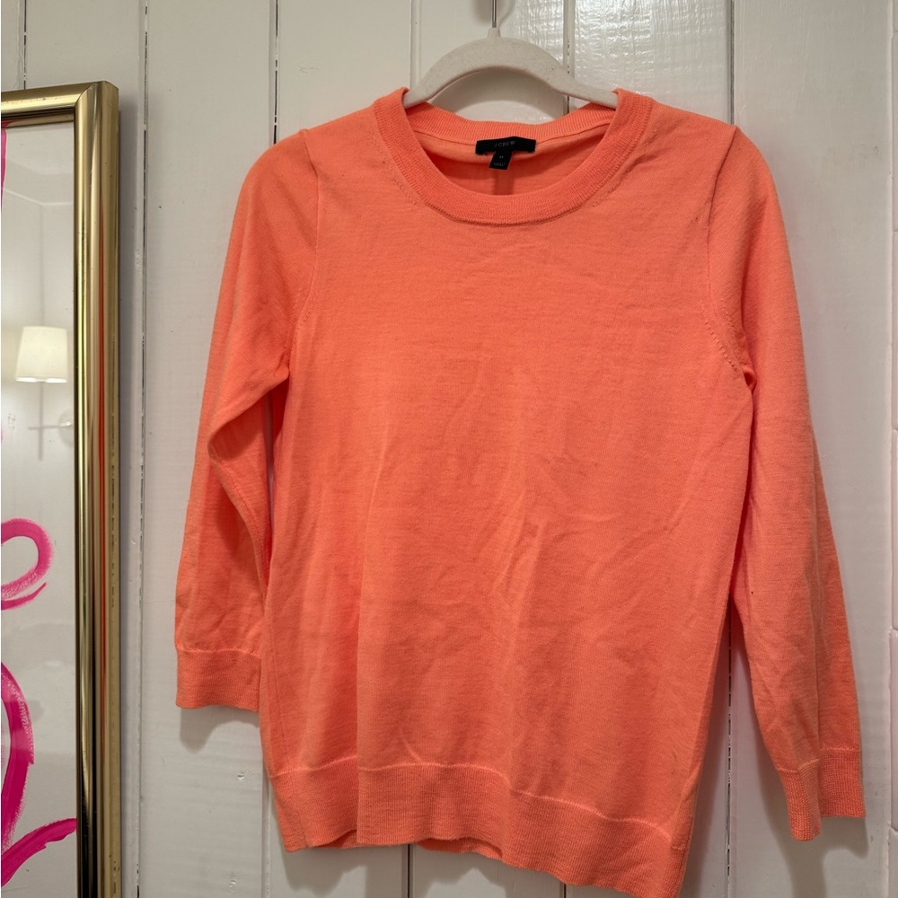 J. Crew Vibrant Coral Crew Neck Sweater